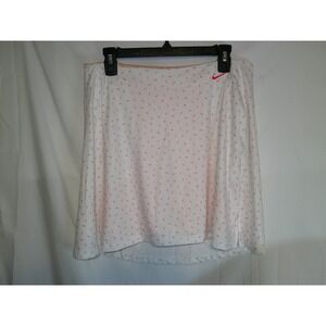 Nike Dri Fit Standard Fit Tennis Skort Women's Size Large White Red Dash Print